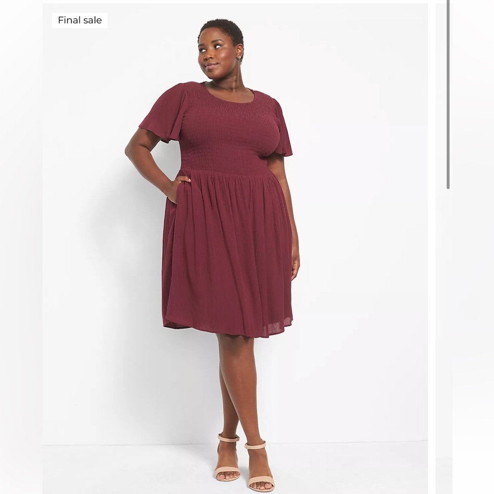 Lane Bryant Burgundy Mini Dress